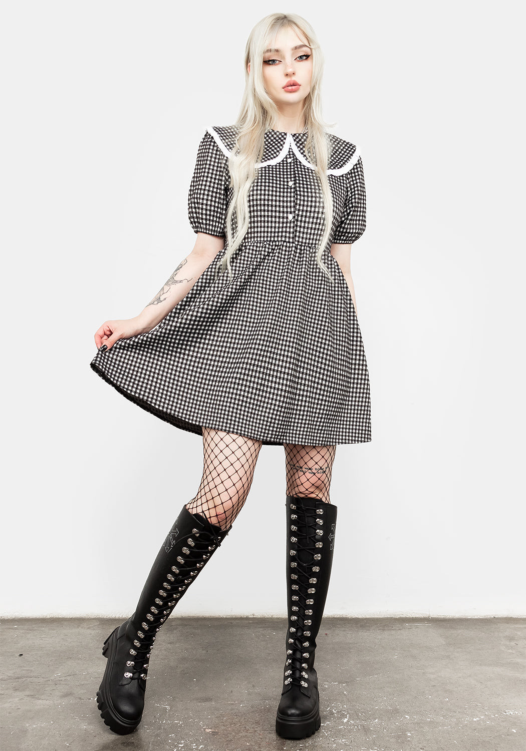 Mabel Gingham Collared Dress