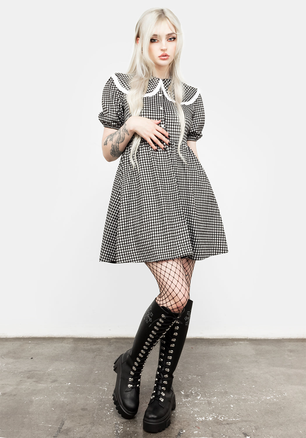 Mabel Gingham Collared Dress