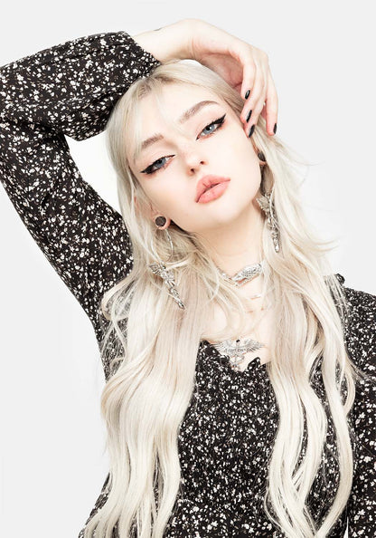 Milkweed Shirred Midi Dress