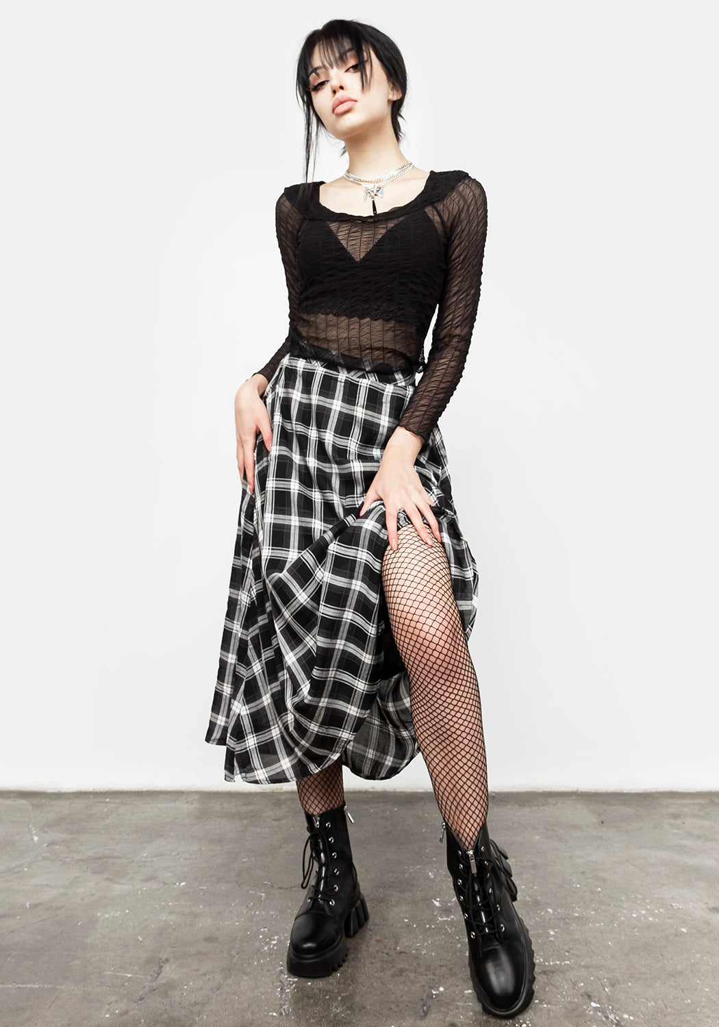 Whisper Gathered Mesh Top