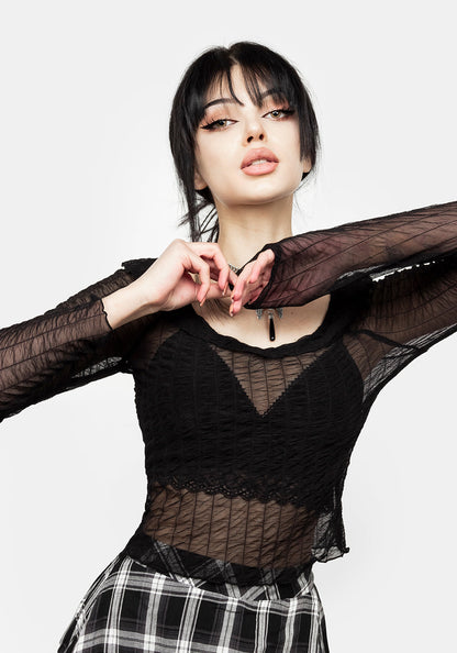 Whisper Gathered Mesh Top