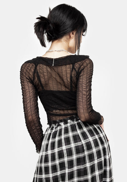 Whisper Gathered Mesh Top