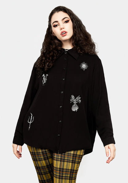 Harvest Embroidered Oversized Shirt