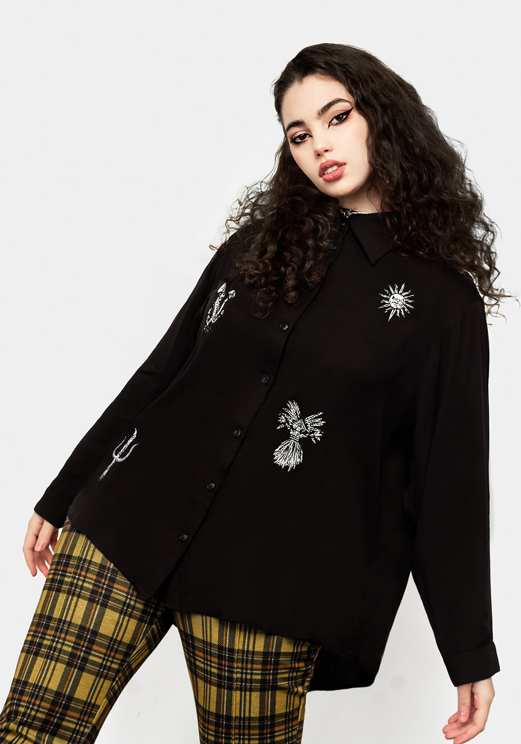 Harvest Embroidered Oversized Shirt