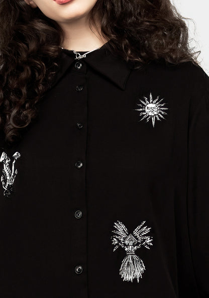 Harvest Embroidered Oversized Shirt