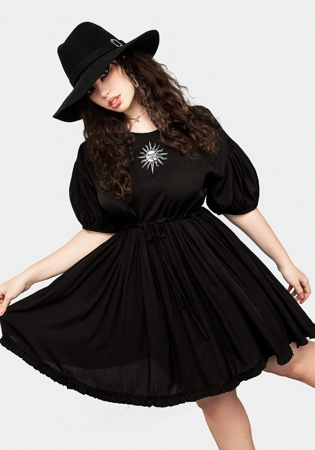 Priestess Embroidered Smock Dress
