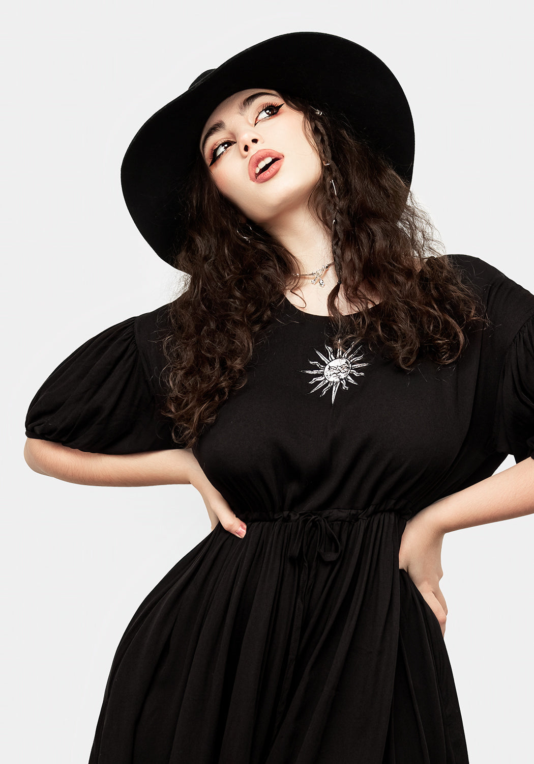 Priestess Embroidered Smock Dress