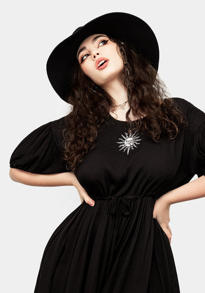 Priestess Embroidered Smock Dress