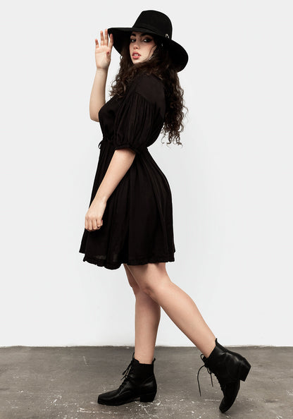 Priestess Embroidered Smock Dress