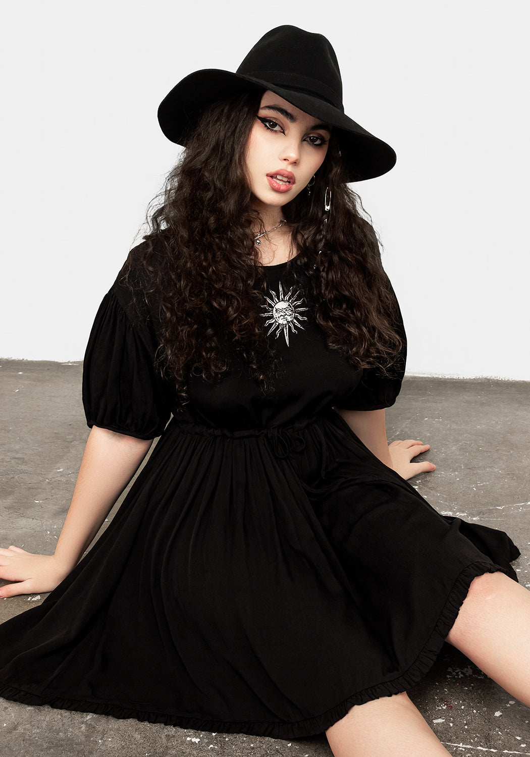 Priestess Embroidered Smock Dress