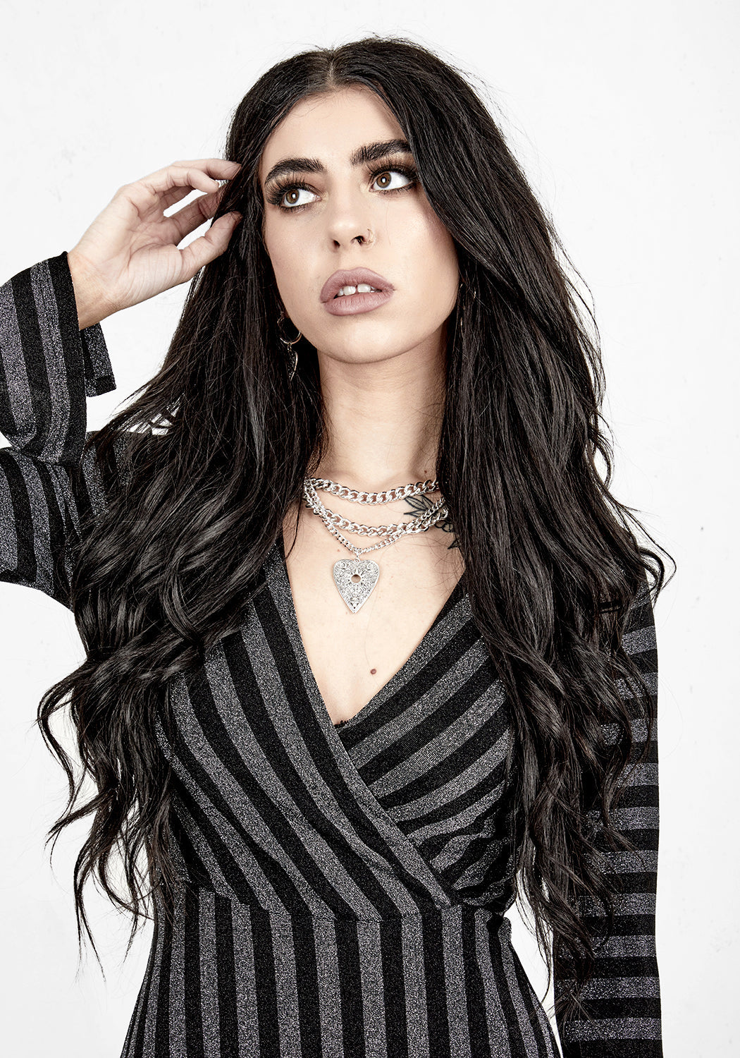 Roxy Glitter Mock Wrap Dress