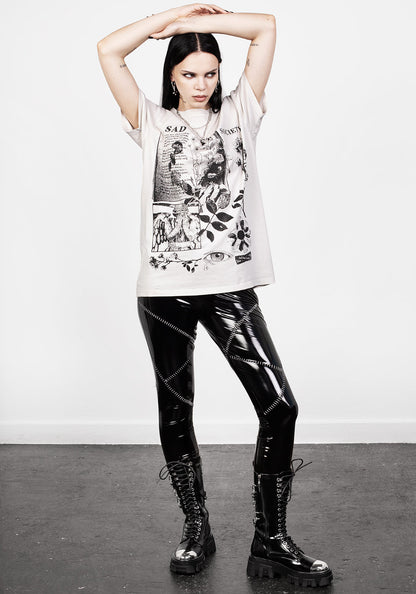 Sad Poets Vintage Off White Washed T-Shirt