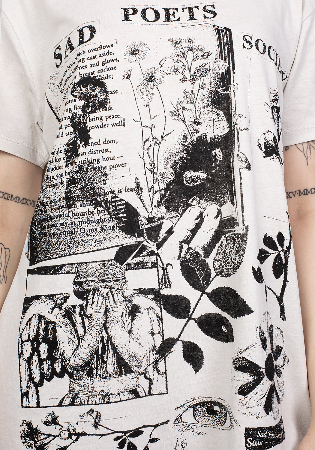 Sad Poets Vintage Off White Washed T-Shirt