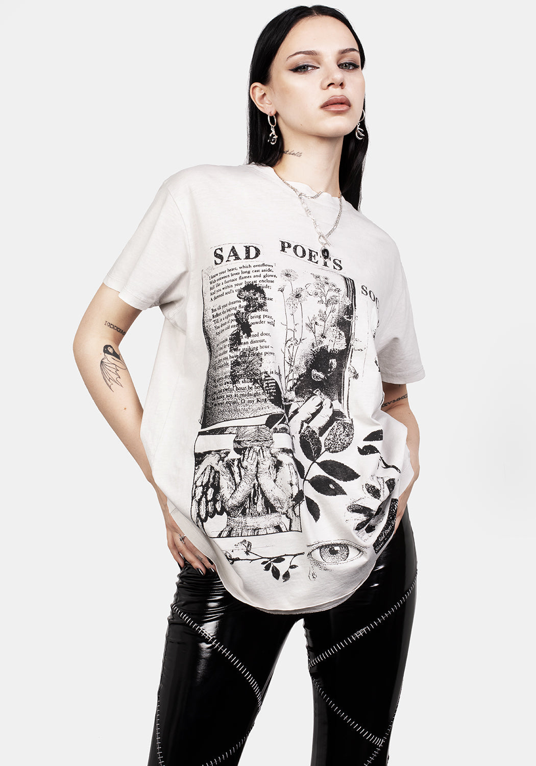 Sad Poets Vintage Off White Washed T-Shirt