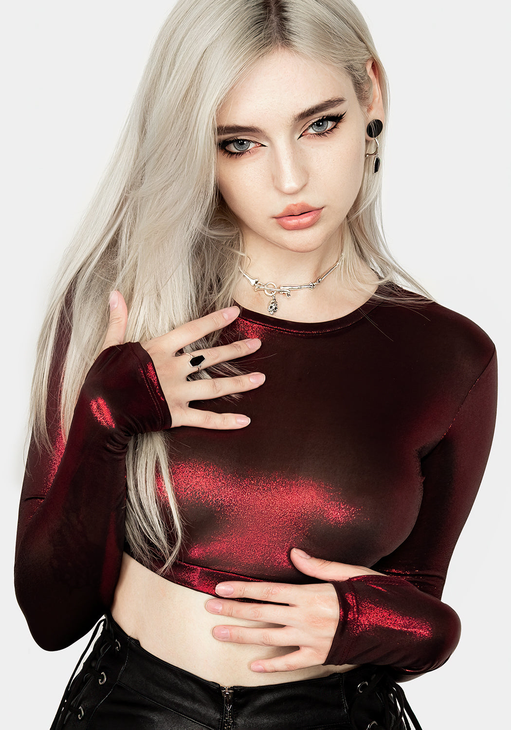 Rockclub Metallic Crop Top