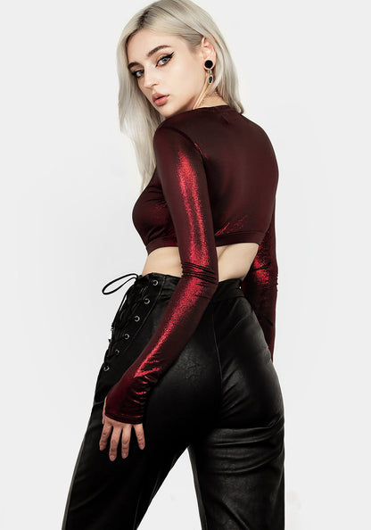 Rockclub Metallic Crop Top