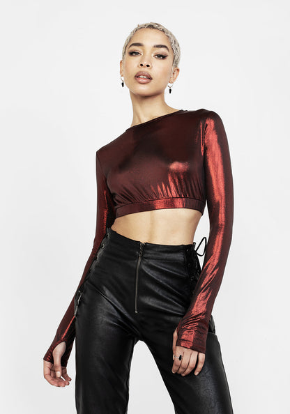 Rockclub Metallic Crop Top