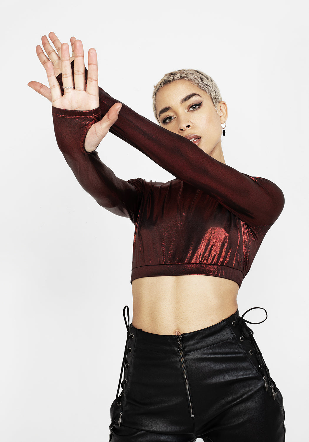 Rockclub Metallic Crop Top