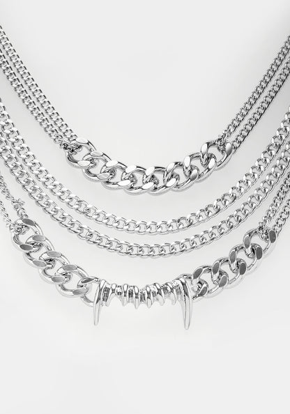 Teeth Layered Multichain Necklace