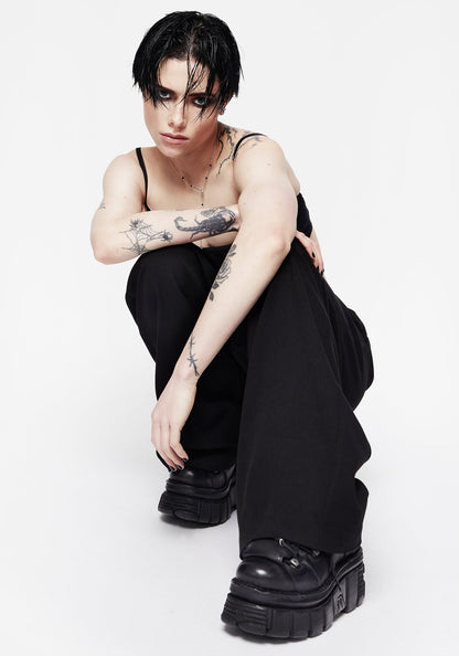 Poe Pleated Wide Leg Trouser