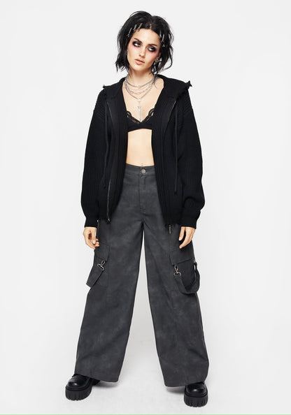 Spinner Knitted Zipper Hoodie