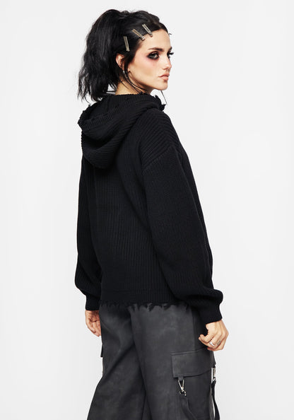 Spinner Knitted Zipper Hoodie