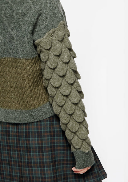 Brazen Spliced Cardigan - Green