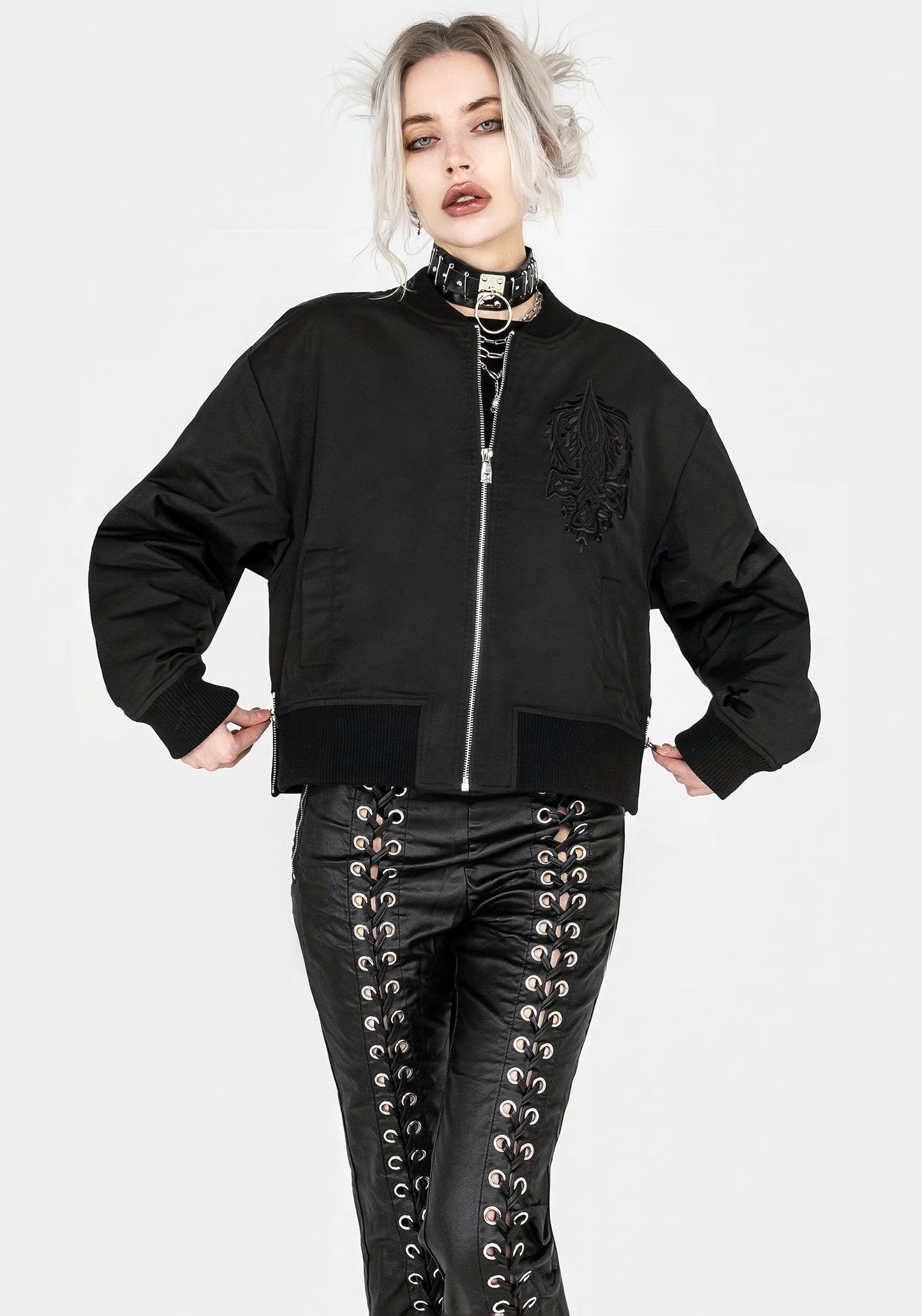 Daine Embroidered Bomber Jacket