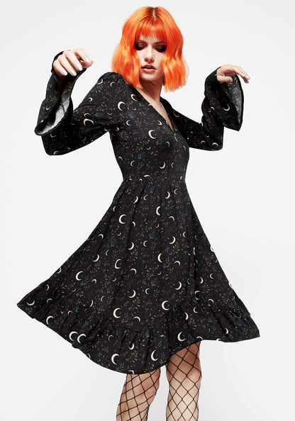 Sickle Moon Handkerchief Hem Mini Dress