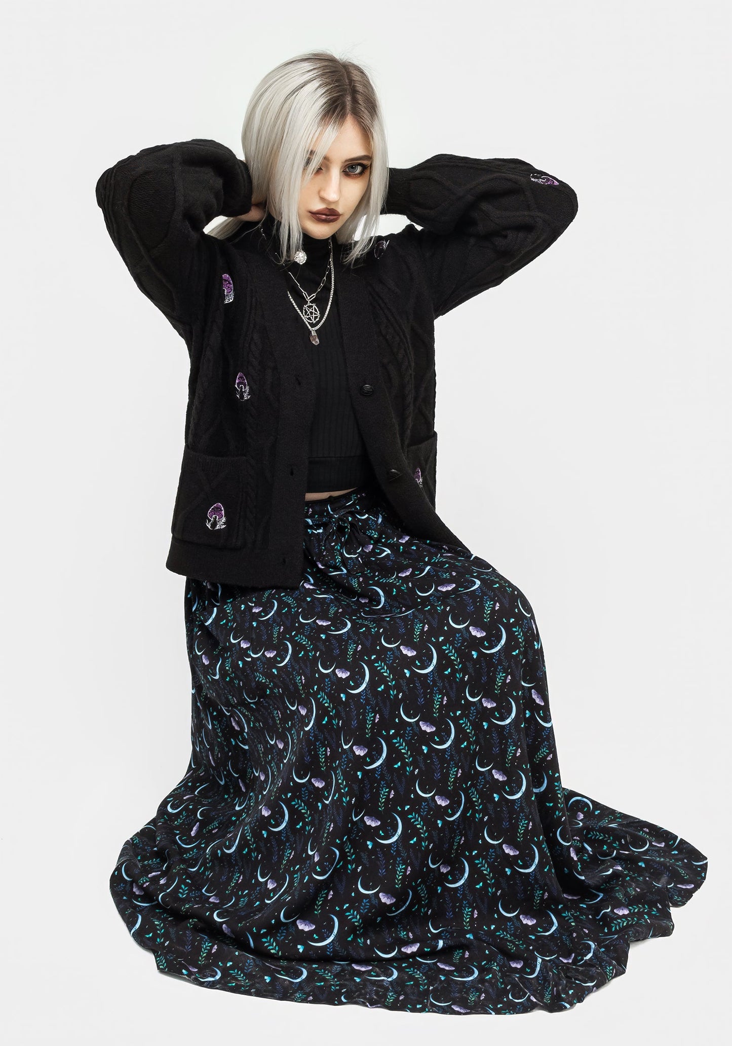 Diana Moon Moth Midaxi Skirt