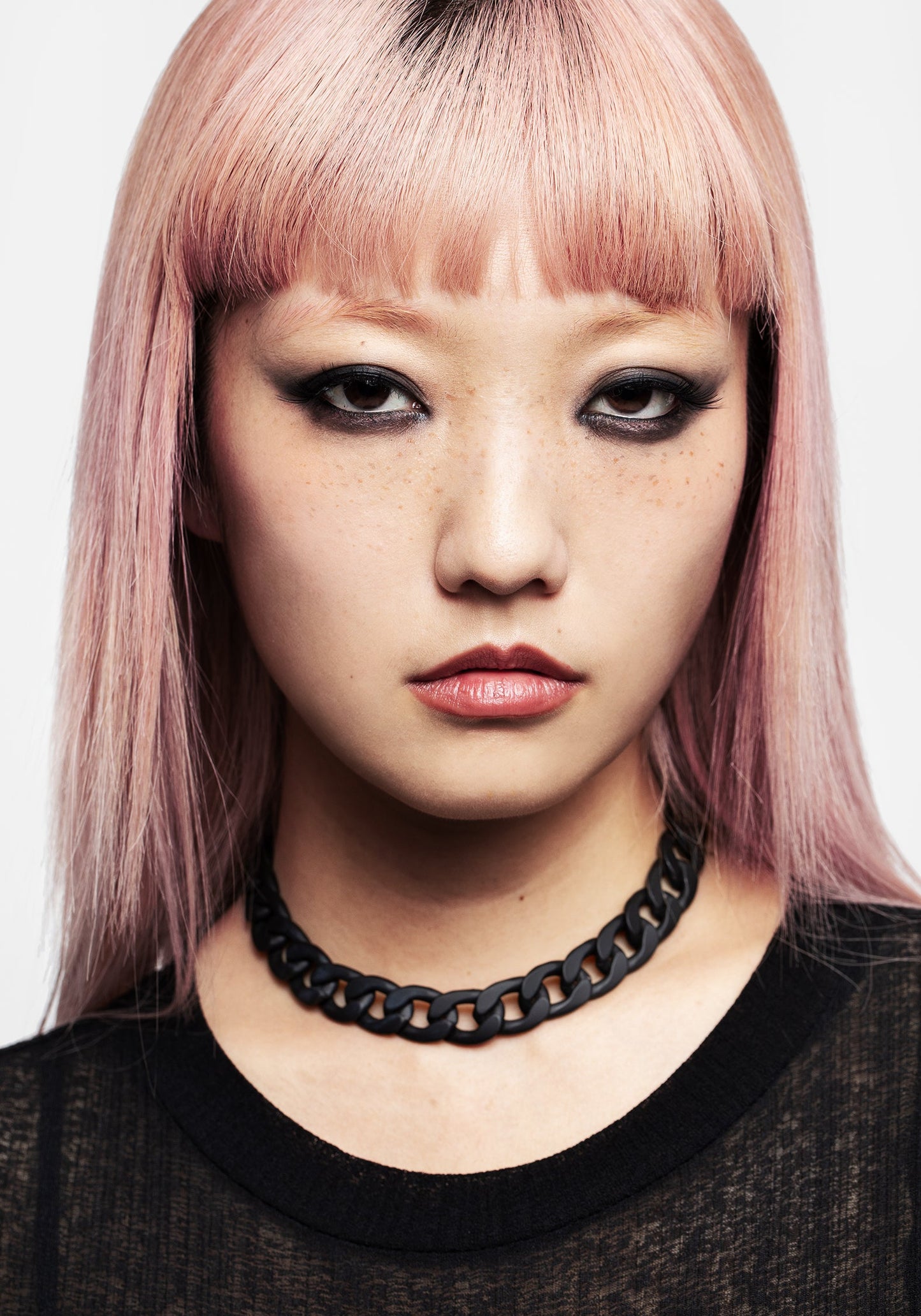 Jet Chunky Rope Chain Choker Necklace