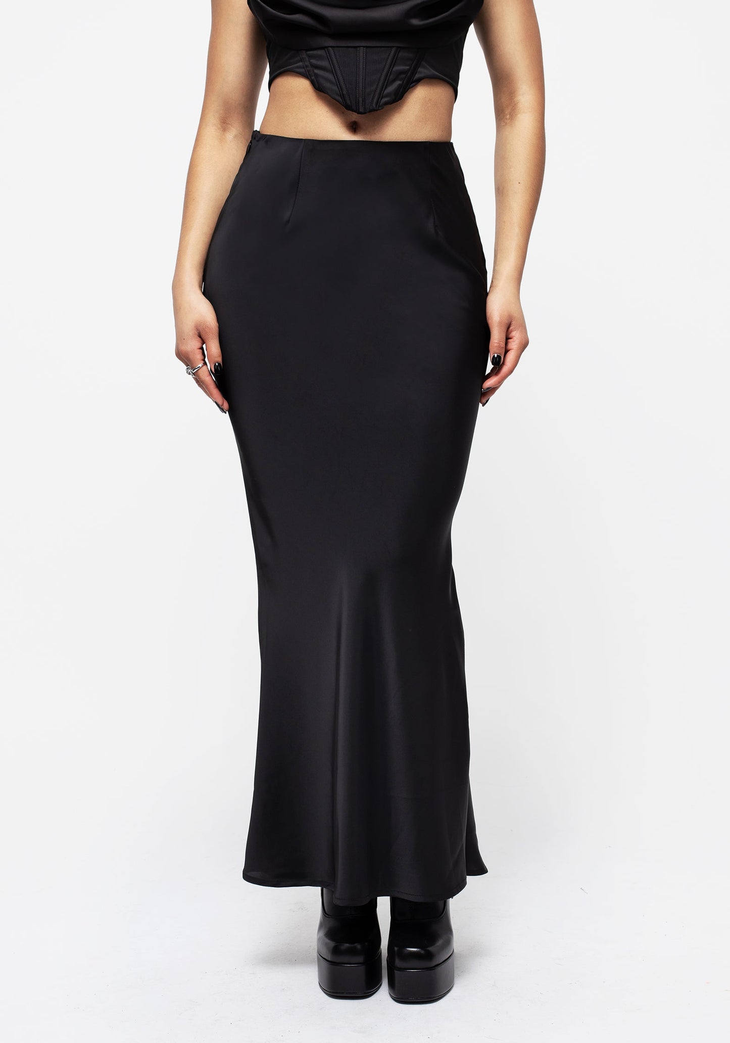 Lorelei Satin Maxi Slip Skirt