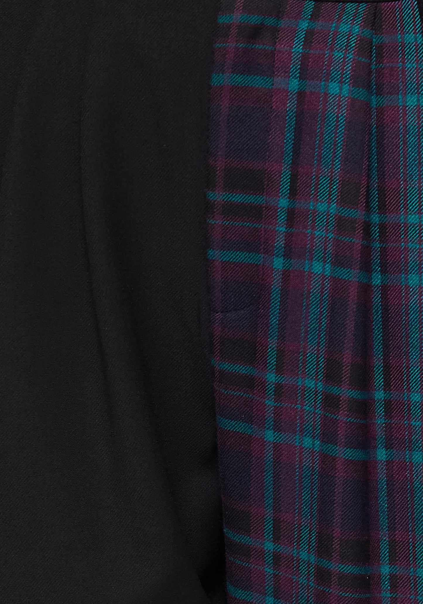 Stereo Spliced Check High Waist Tapered Trousers