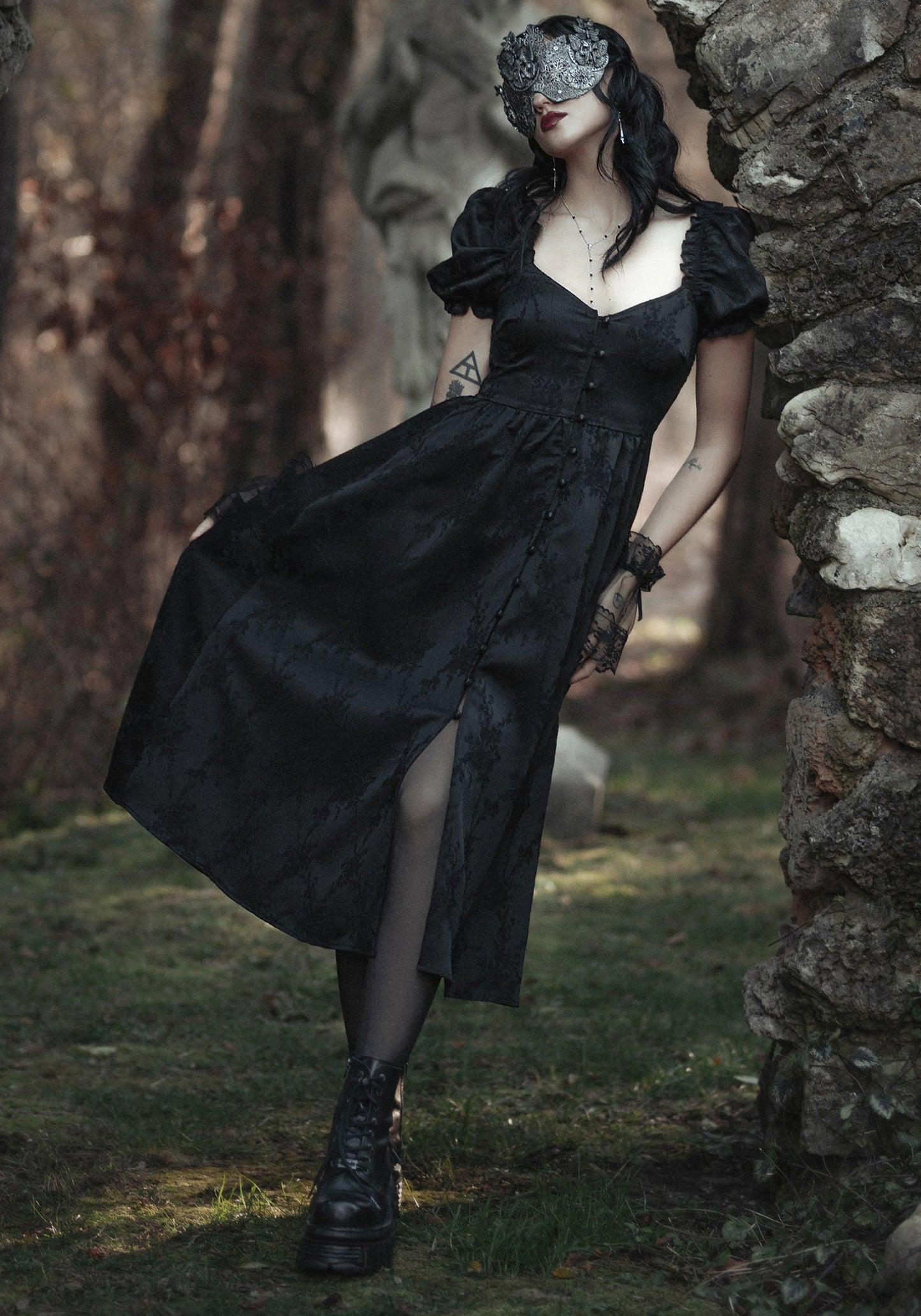 Sylvie Puff Sleeve Midi Dress