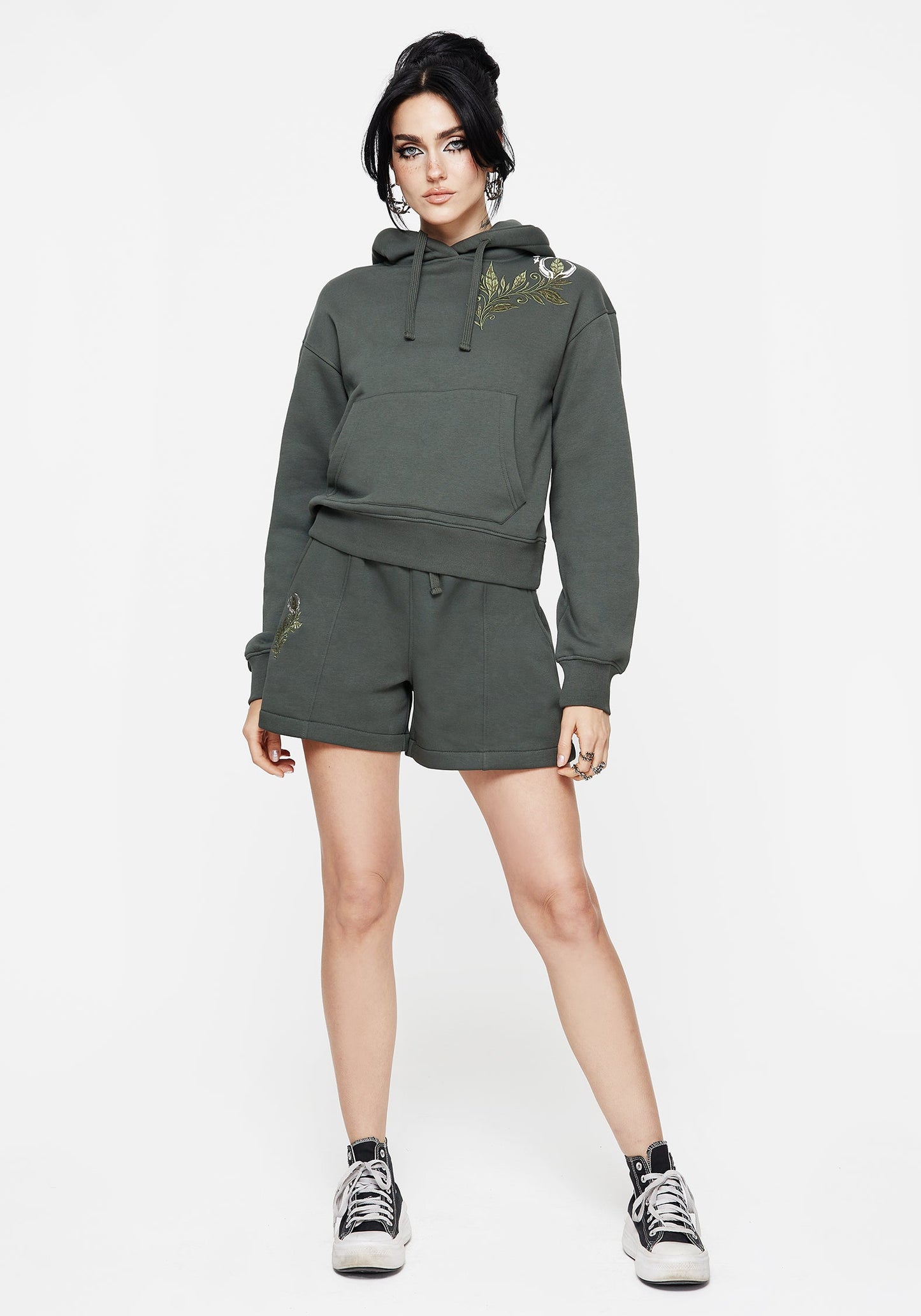 Nirah Cotton Cropped Crop Hoodie