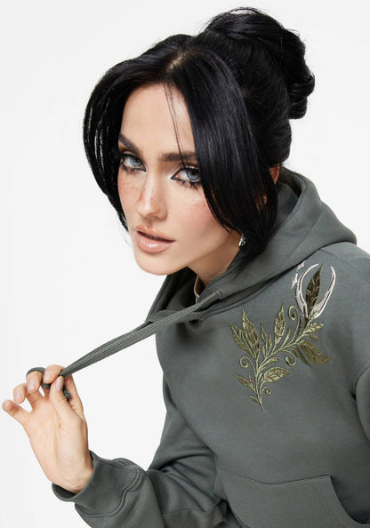 Nirah Cotton Cropped Crop Hoodie