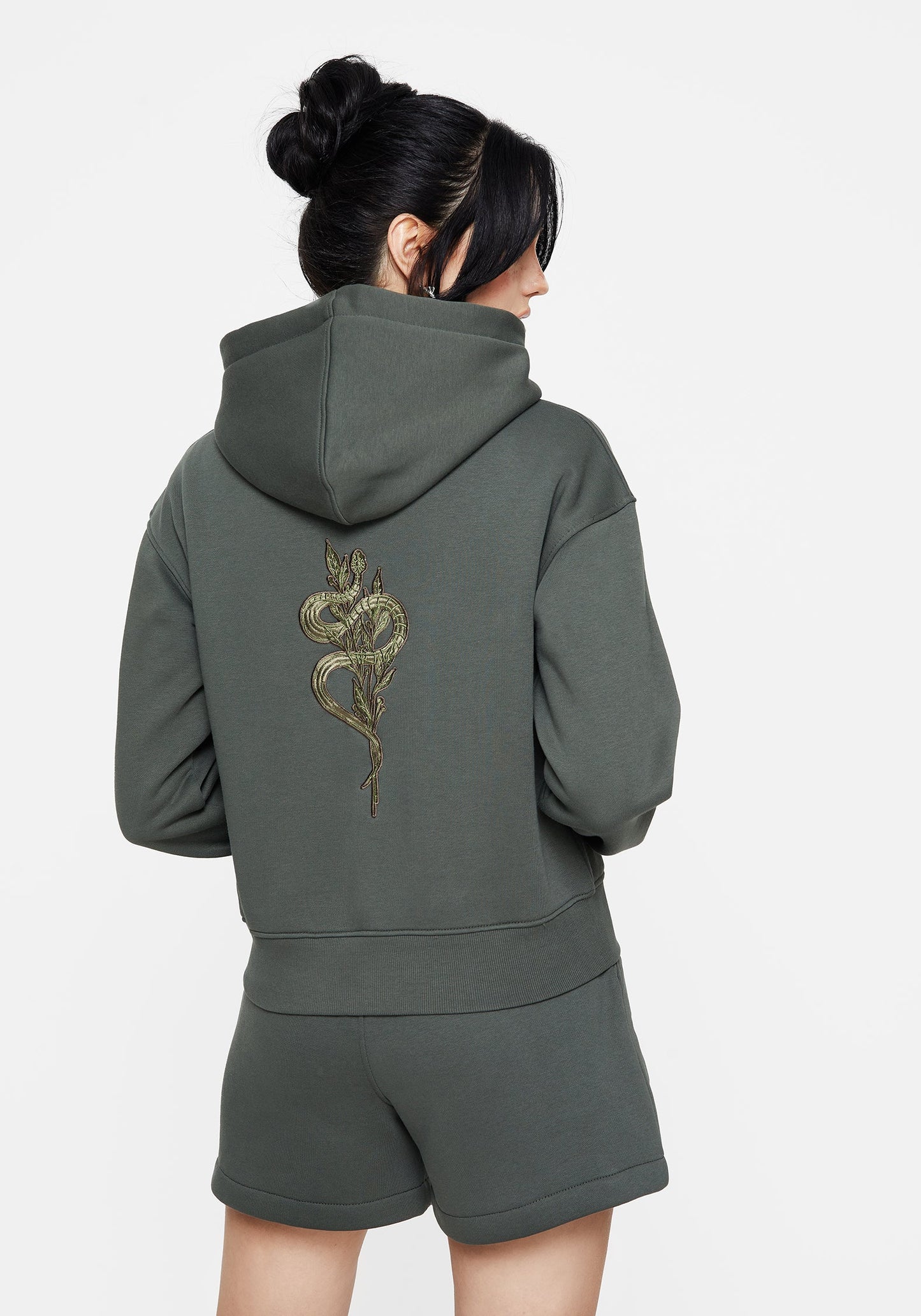 Nirah Cotton Cropped Crop Hoodie