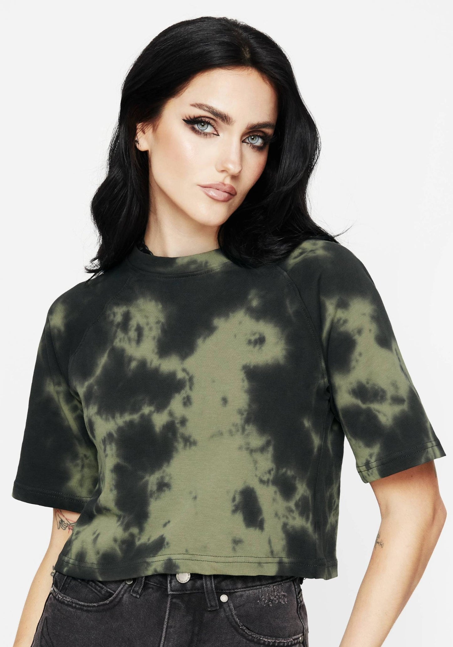 Sorrel Tie Dye Raglan Sleeve Crop Top