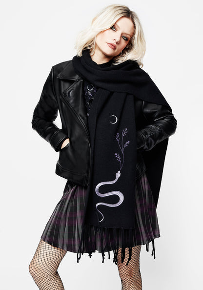 Dominion Snake Embroidered Scarf
