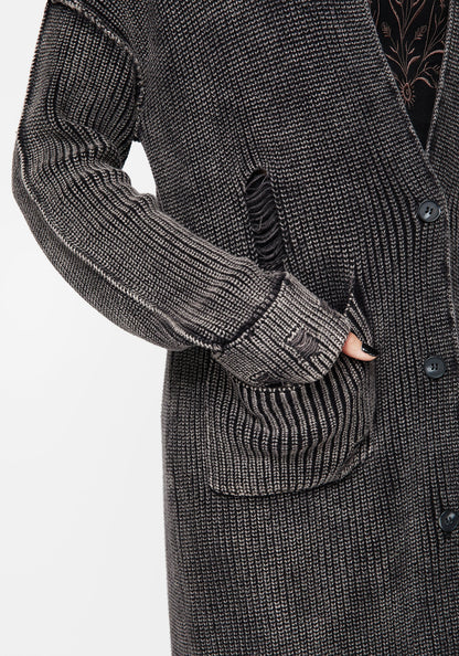 Allison Distressed Knit Longline Cardigan