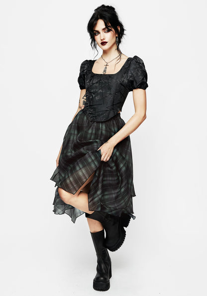 Chatelaine Puff Sleeve Corset Top