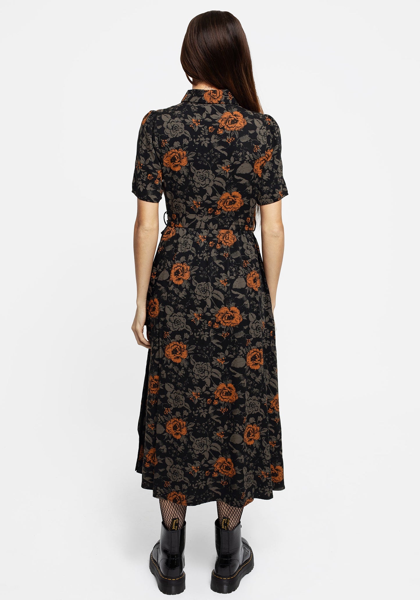 Mortify Floral Print Midi Shirt Dress