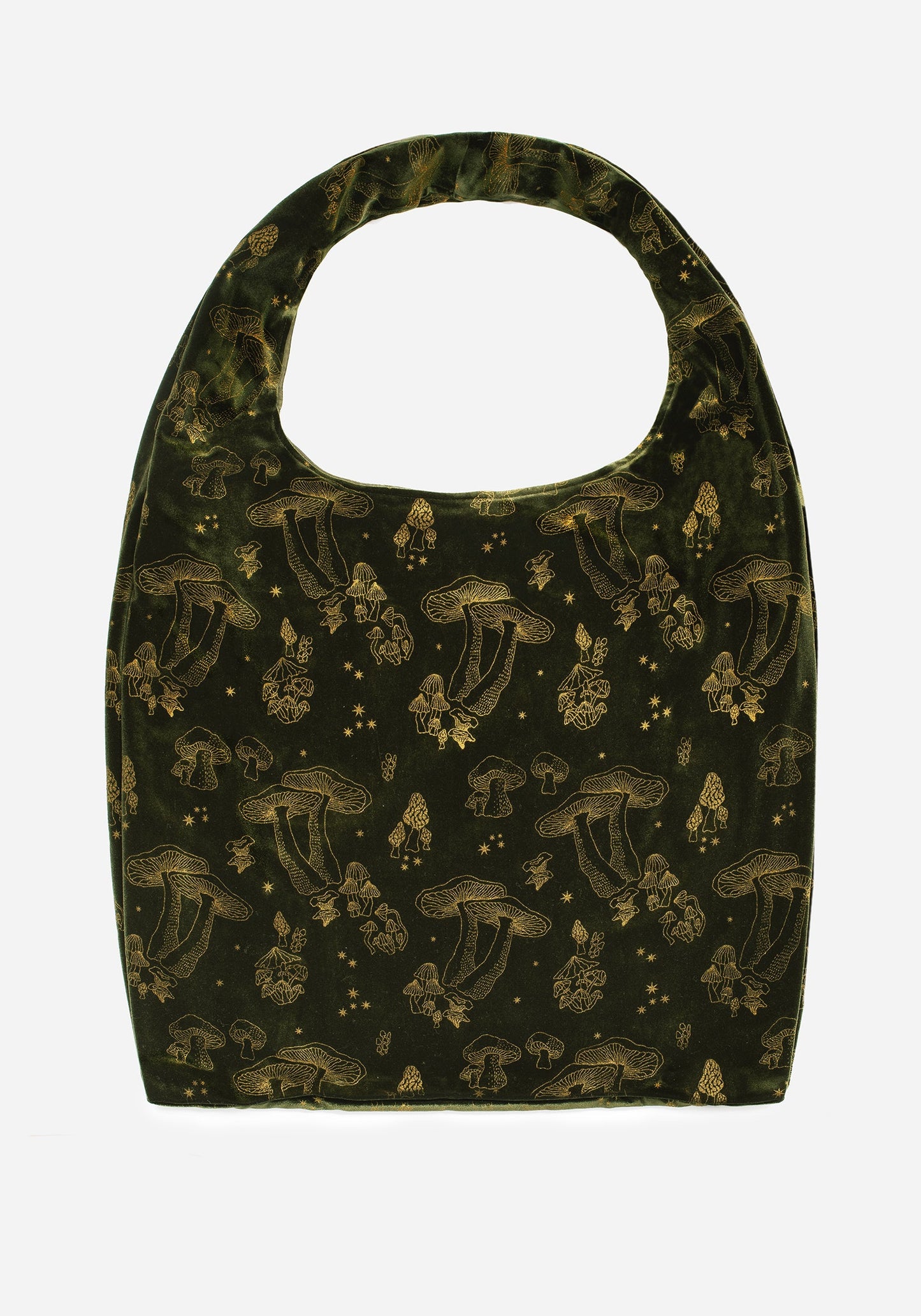 Faefire Foil Print Velour Tote Bag - Green