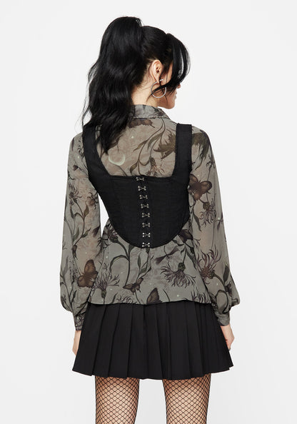 Gloriana Floral Print Chiffon Shirt