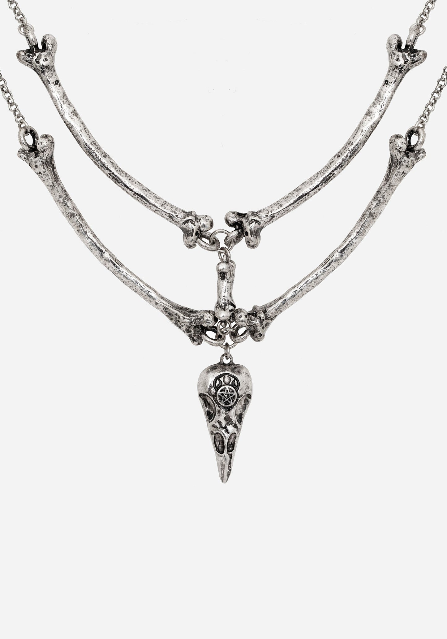 Osteomancy Raven Skull Choker Necklace