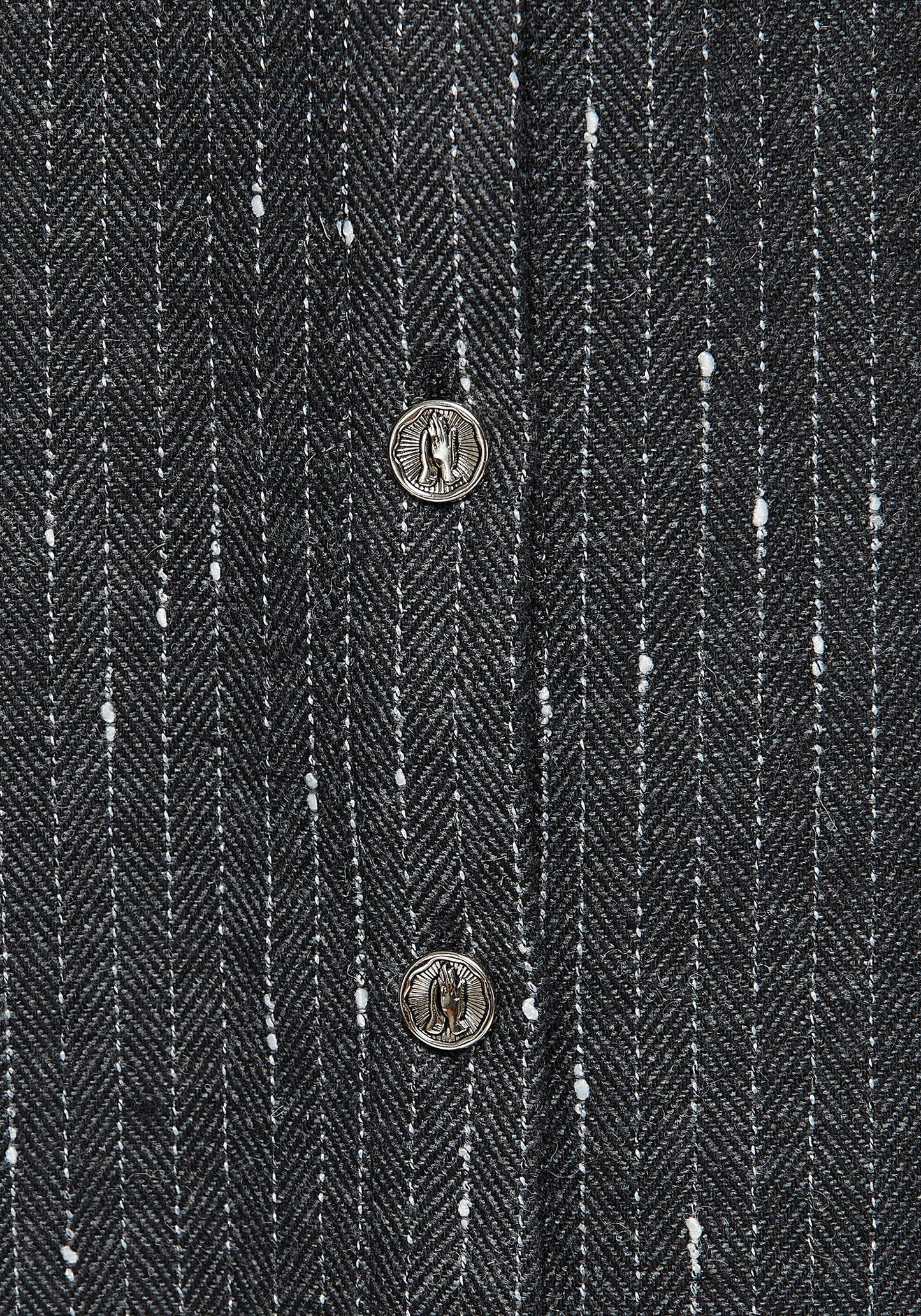 Isabella Wool Blend Button Up Mini Pinafore Dress