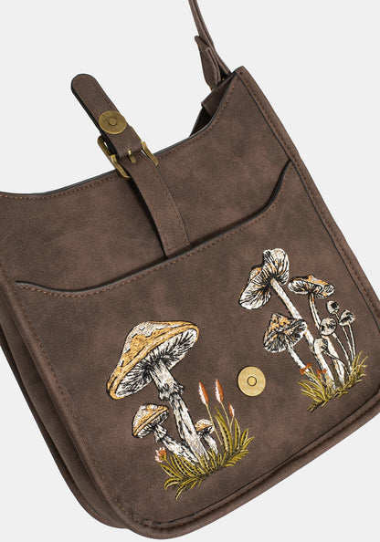 Dapperling Mushroom Embroidered Crossbody Bag