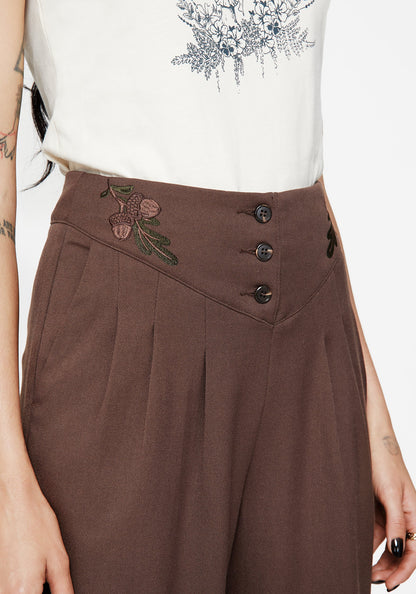 Marwood Acorn Embroidered Button Up Waist Balloon Trouser