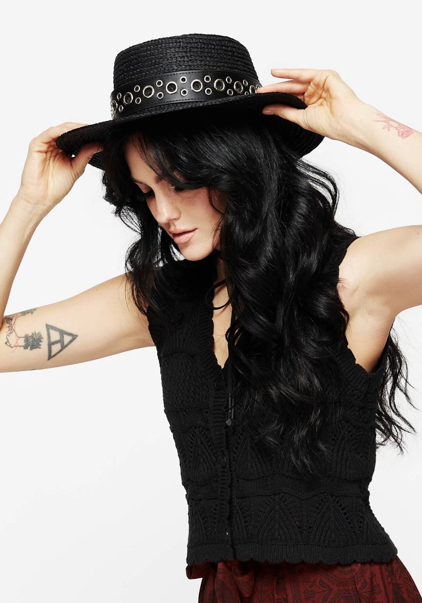 Banish Eyelet Belted Sun Hat