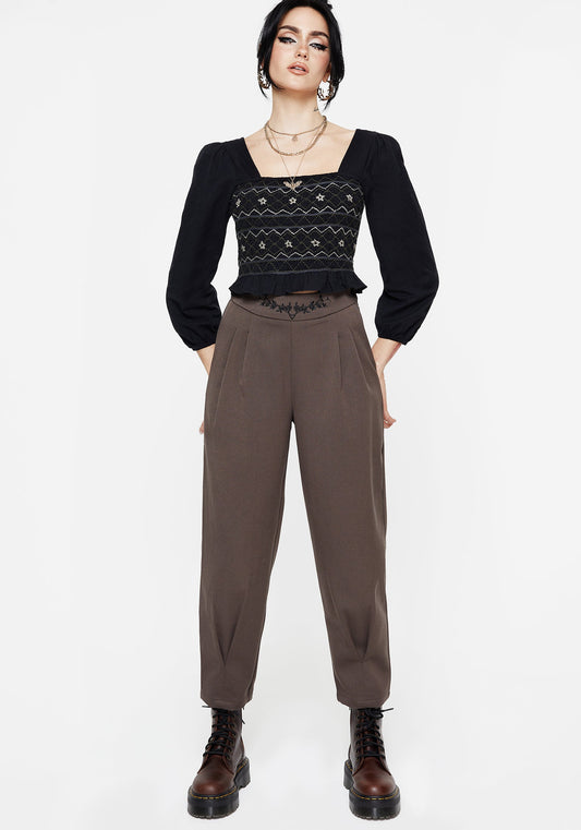 Woodruff Embroidered Balloon Leg Trouser